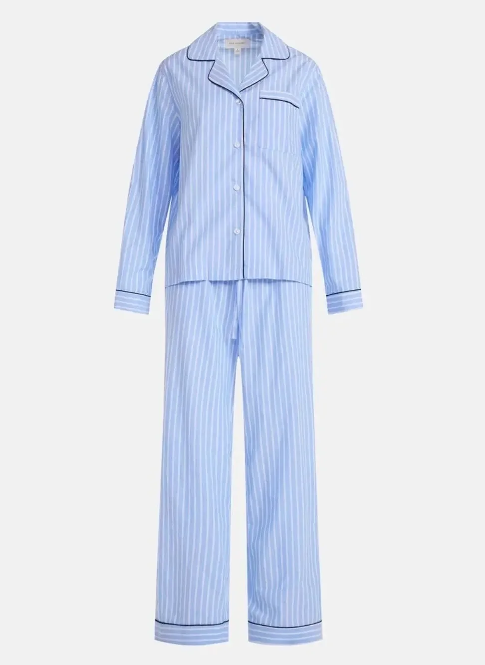 Adult 100% Cotton Blue Stripe Lightweight Pajama Set Unisex XS